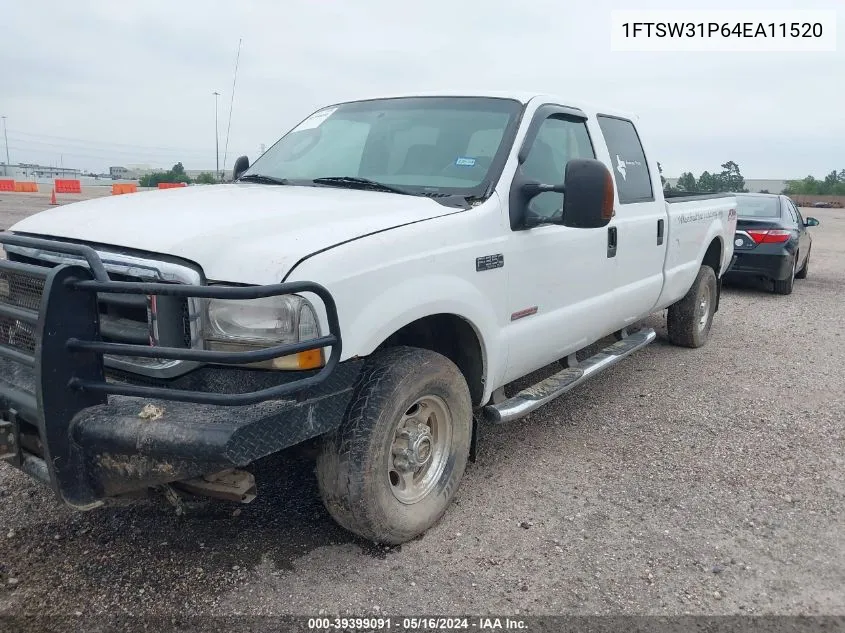 2004 Ford F-350 Lariat/Xl/Xlt VIN: 1FTSW31P64EA11520 Lot: 39399091