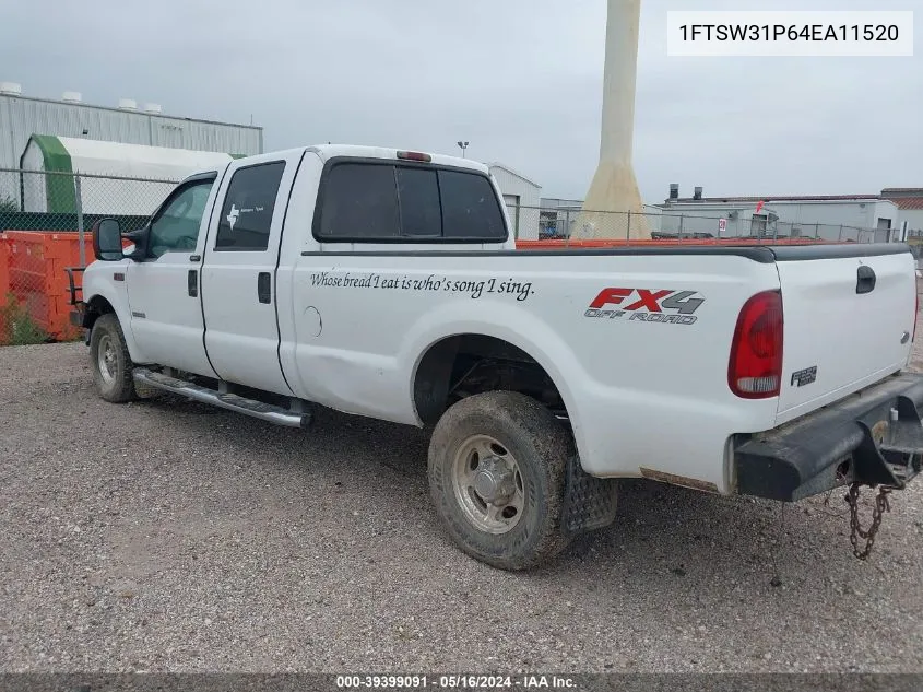 1FTSW31P64EA11520 2004 Ford F-350 Lariat/Xl/Xlt