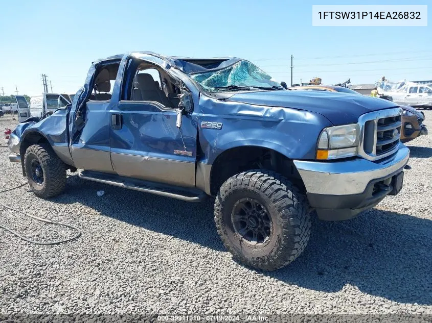 2004 Ford F-350 Lariat/Xl/Xlt VIN: 1FTSW31P14EA26832 Lot: 39911010