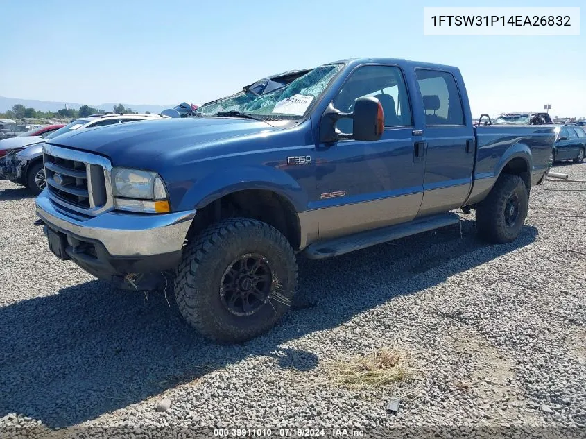 2004 Ford F-350 Lariat/Xl/Xlt VIN: 1FTSW31P14EA26832 Lot: 39911010