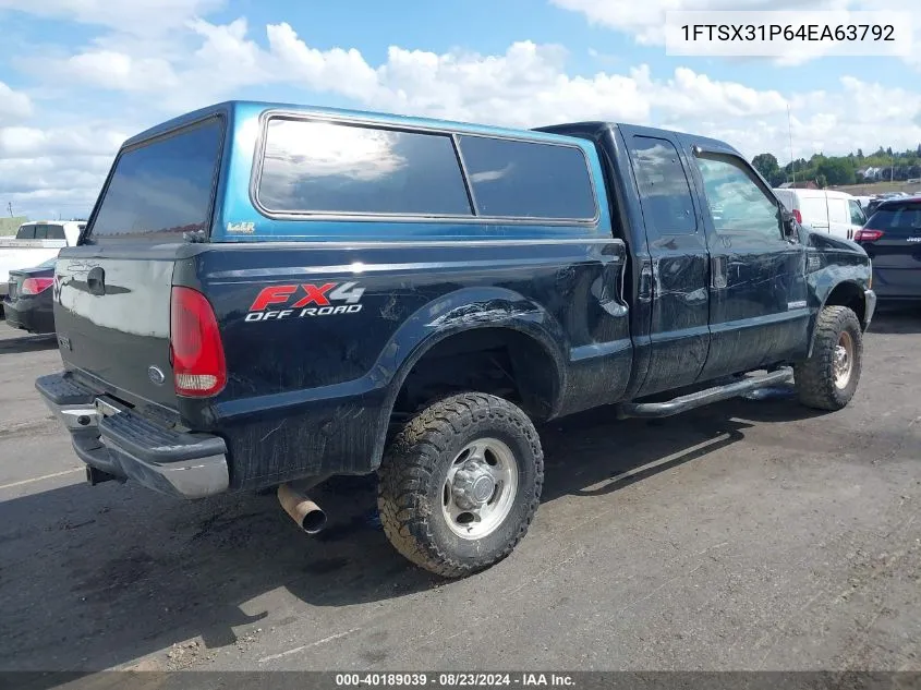 2004 Ford F-350 Lariat/Xl/Xlt VIN: 1FTSX31P64EA63792 Lot: 40189039