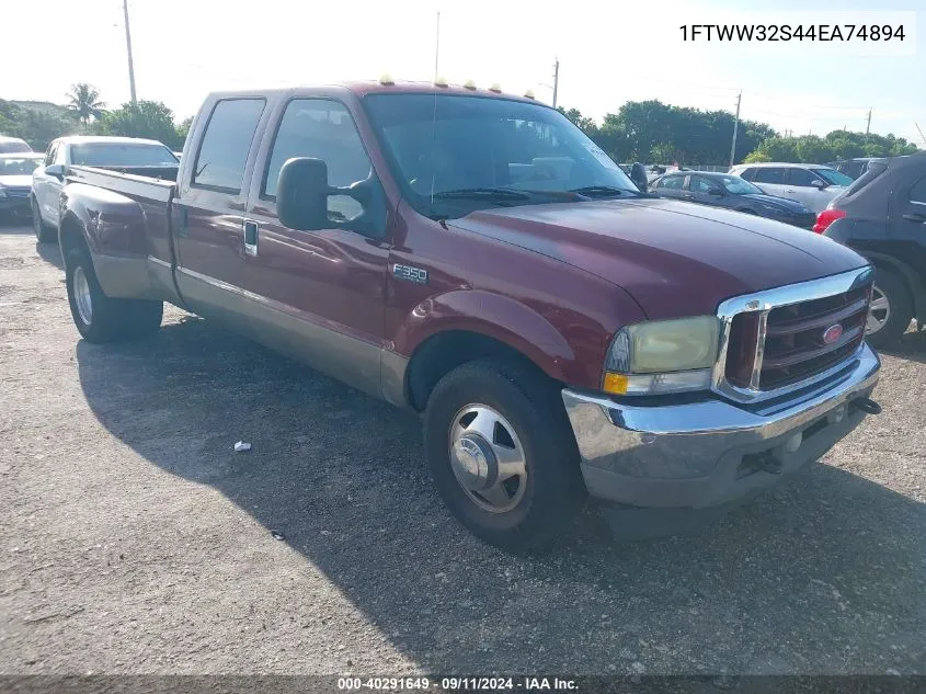 2004 Ford F-350 Super Duty VIN: 1FTWW32S44EA74894 Lot: 40291649