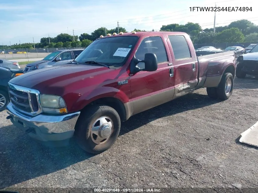 2004 Ford F-350 Super Duty VIN: 1FTWW32S44EA74894 Lot: 40291649