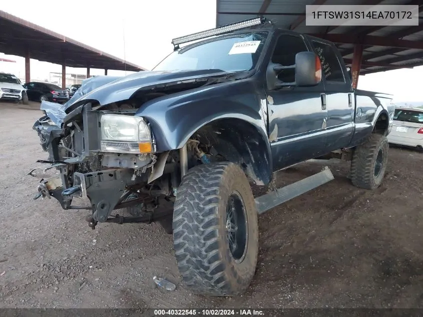 2004 Ford F-350 Lariat/Xl/Xlt VIN: 1FTSW31S14EA70172 Lot: 40322545