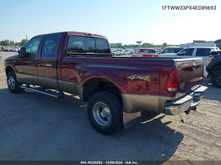 2004 Ford F-350 Lariat/Xl/Xlt VIN: 1FTWW33PX4ED89693 Lot: 40325552