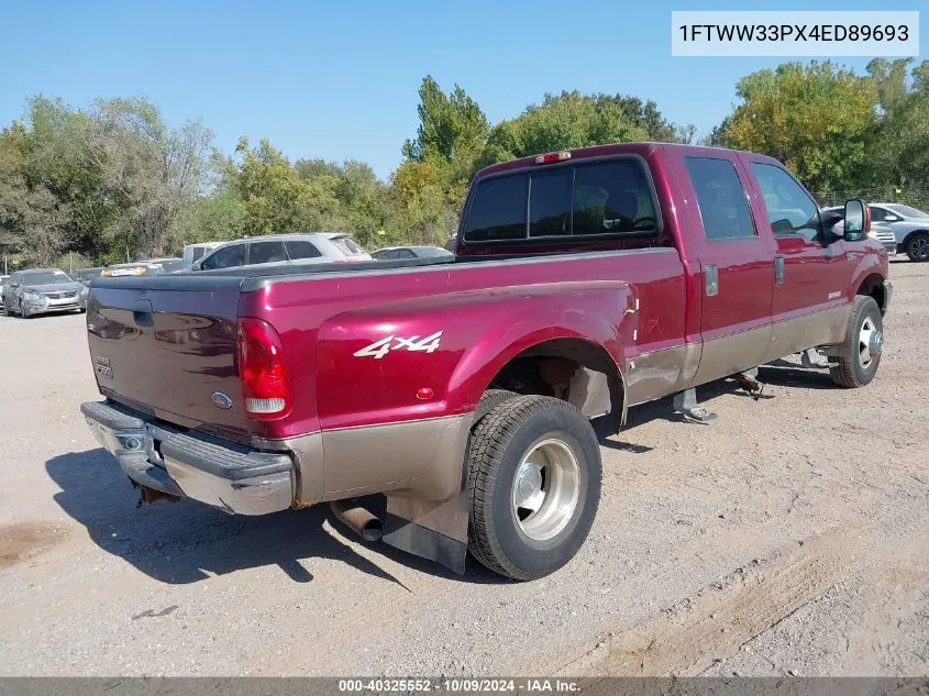 2004 Ford F-350 Lariat/Xl/Xlt VIN: 1FTWW33PX4ED89693 Lot: 40325552