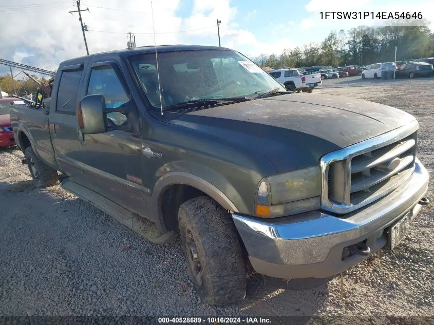 2004 Ford F-350 Lariat/Xl/Xlt VIN: 1FTSW31P14EA54646 Lot: 40528689