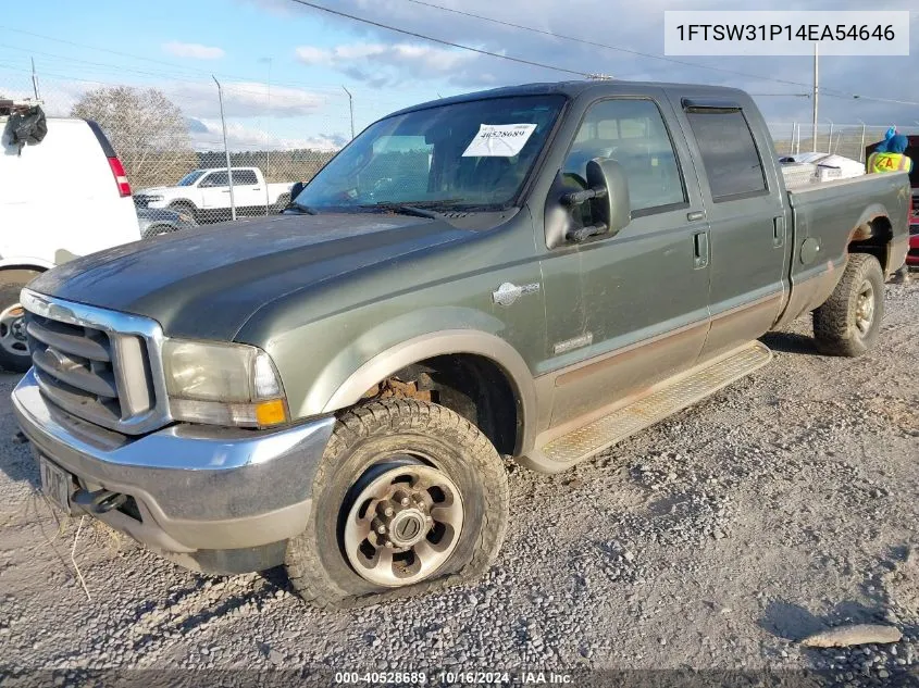 2004 Ford F-350 Lariat/Xl/Xlt VIN: 1FTSW31P14EA54646 Lot: 40528689