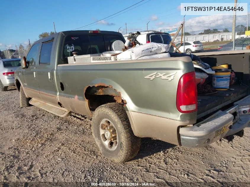 2004 Ford F-350 Lariat/Xl/Xlt VIN: 1FTSW31P14EA54646 Lot: 40528689