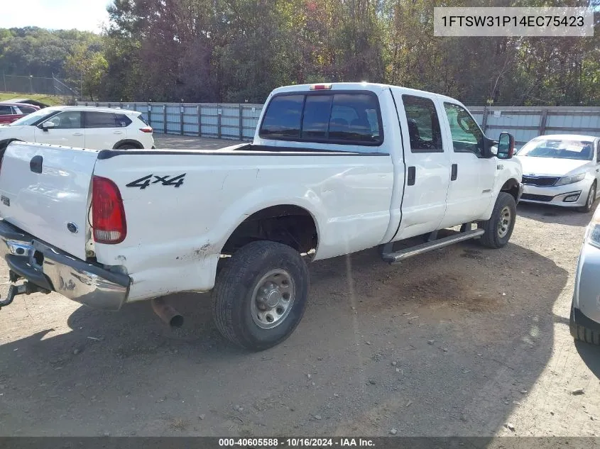 2004 Ford F-350 Lariat/Xl/Xlt VIN: 1FTSW31P14EC75423 Lot: 40605588