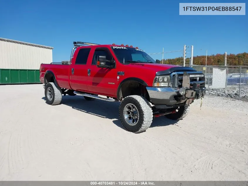 2004 Ford F-350 Lariat/Xl/Xlt VIN: 1FTSW31P04EB88547 Lot: 40703481