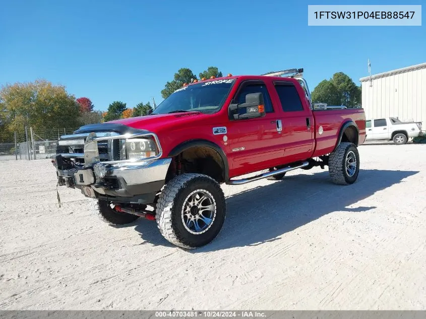 2004 Ford F-350 Lariat/Xl/Xlt VIN: 1FTSW31P04EB88547 Lot: 40703481