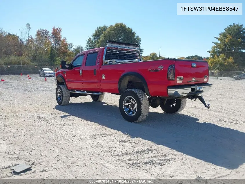 2004 Ford F-350 Lariat/Xl/Xlt VIN: 1FTSW31P04EB88547 Lot: 40703481