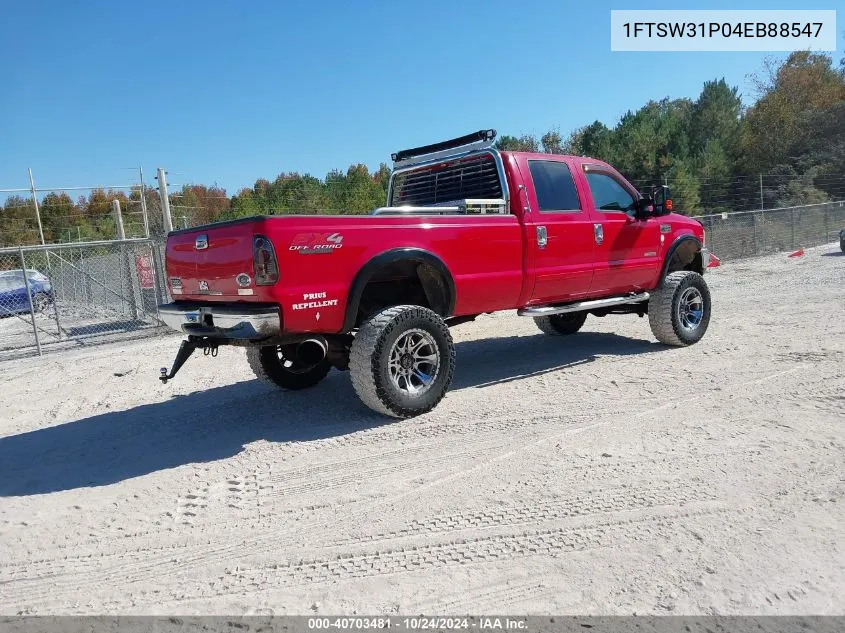 2004 Ford F-350 Lariat/Xl/Xlt VIN: 1FTSW31P04EB88547 Lot: 40703481