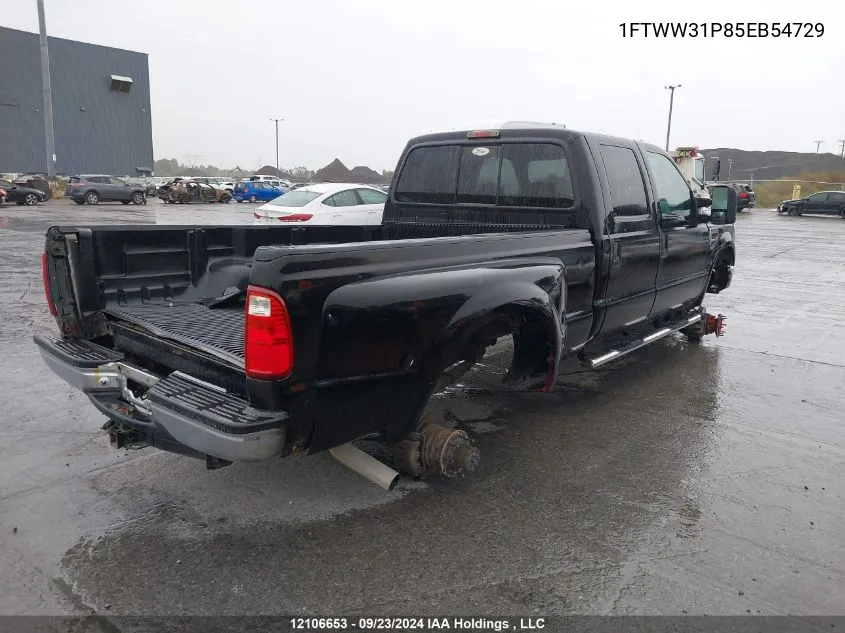 2005 Ford Super Duty F-350 Srw VIN: 1FTWW31P85EB54729 Lot: 12106653