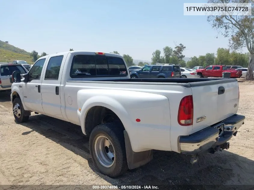 2005 Ford F-350 Lariat/Xl/Xlt VIN: 1FTWW33P75EC74728 Lot: 39374896