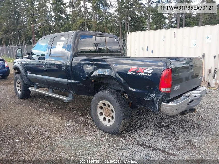 2005 Ford F-350 Lariat/Xl/Xlt VIN: 1FTWW31P85EA70121 Lot: 39457584