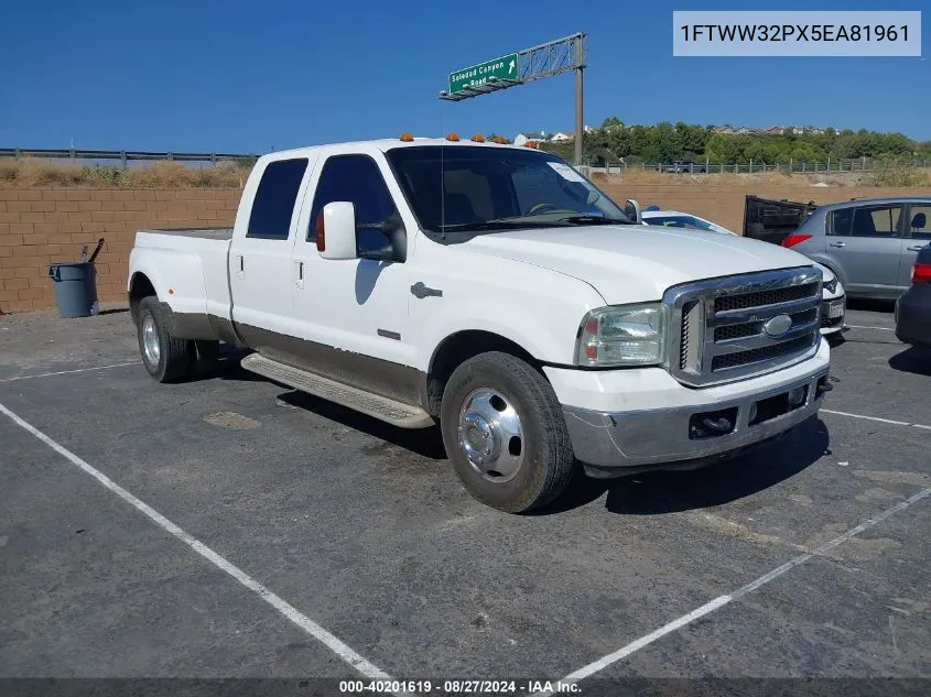 2005 Ford F-350 Lariat/Xl/Xlt VIN: 1FTWW32PX5EA81961 Lot: 40201619