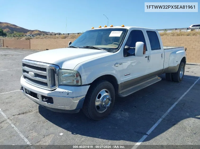 2005 Ford F-350 Lariat/Xl/Xlt VIN: 1FTWW32PX5EA81961 Lot: 40201619