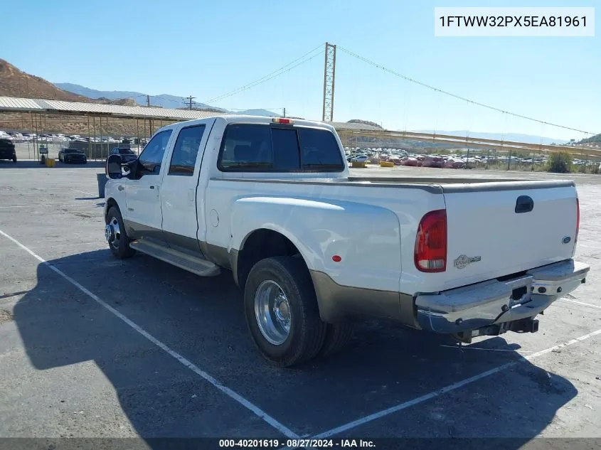 2005 Ford F-350 Lariat/Xl/Xlt VIN: 1FTWW32PX5EA81961 Lot: 40201619