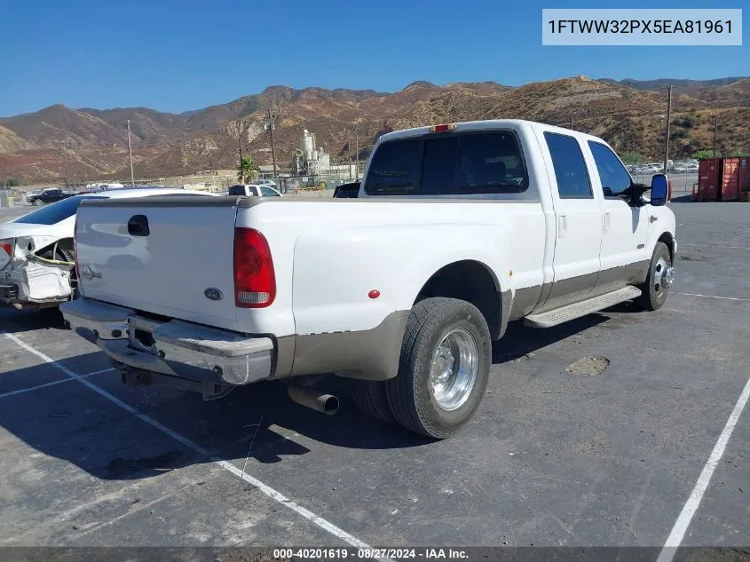 2005 Ford F-350 Lariat/Xl/Xlt VIN: 1FTWW32PX5EA81961 Lot: 40201619