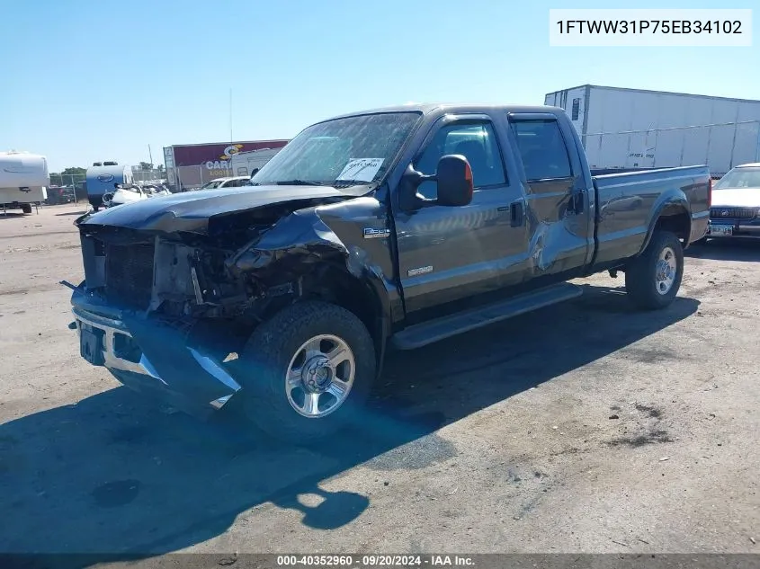 2005 Ford F-350 Lariat/Xl/Xlt VIN: 1FTWW31P75EB34102 Lot: 40352960