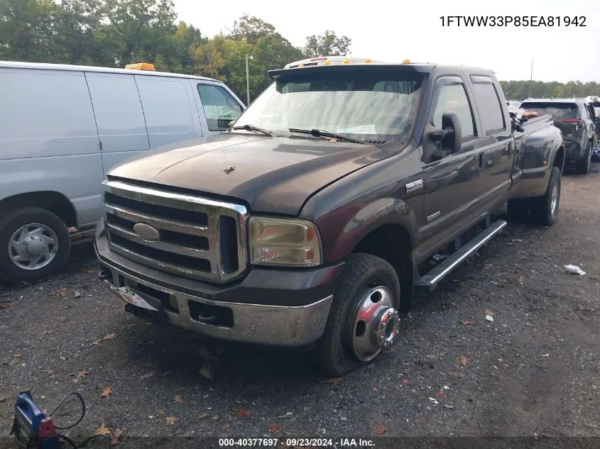 2005 Ford F-350 Lariat/Xl/Xlt VIN: 1FTWW33P85EA81942 Lot: 40377697