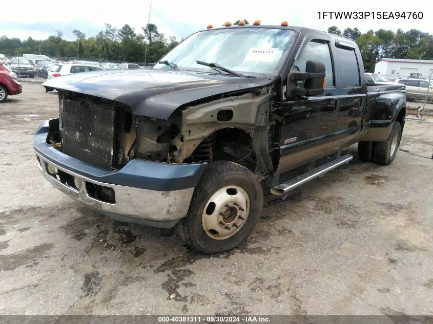 2005 Ford F-350 Lariat/Xl/Xlt VIN: 1FTWW33P15EA94760 Lot: 40518470