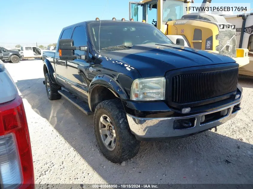 2005 Ford F-350 Lariat/Xl/Xlt VIN: 1FTWW31P65EB17694 Lot: 40566950