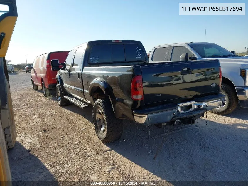 2005 Ford F-350 Lariat/Xl/Xlt VIN: 1FTWW31P65EB17694 Lot: 40566950