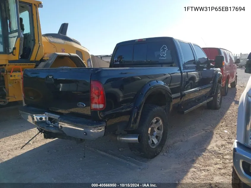 2005 Ford F-350 Lariat/Xl/Xlt VIN: 1FTWW31P65EB17694 Lot: 40566950