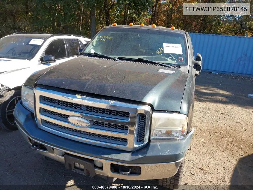 2005 Ford F-350 Lariat/Xl/Xlt VIN: 1FTWW31P35EB78145 Lot: 40579408