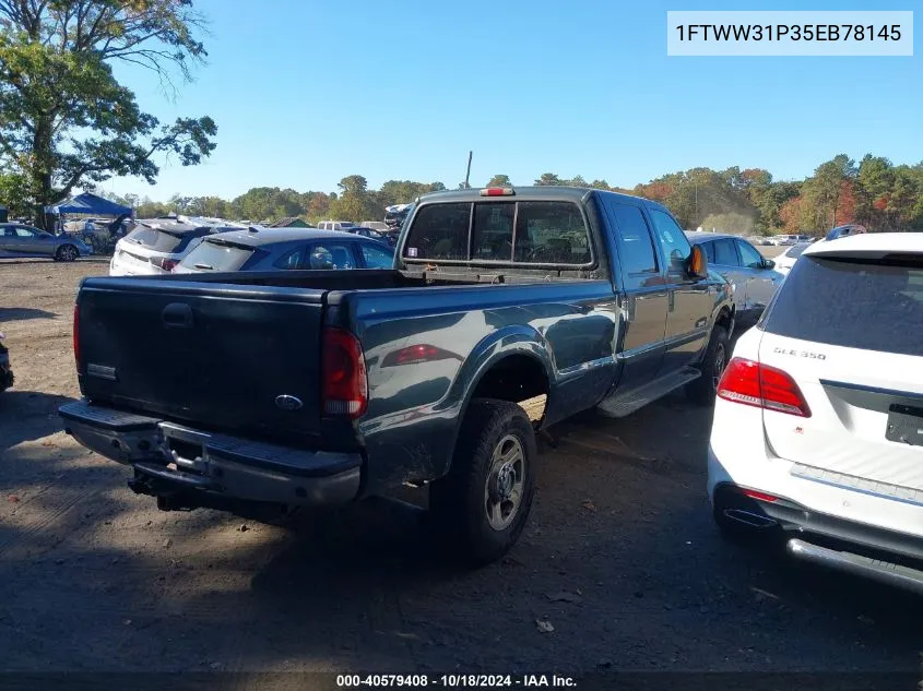 2005 Ford F-350 Lariat/Xl/Xlt VIN: 1FTWW31P35EB78145 Lot: 40579408