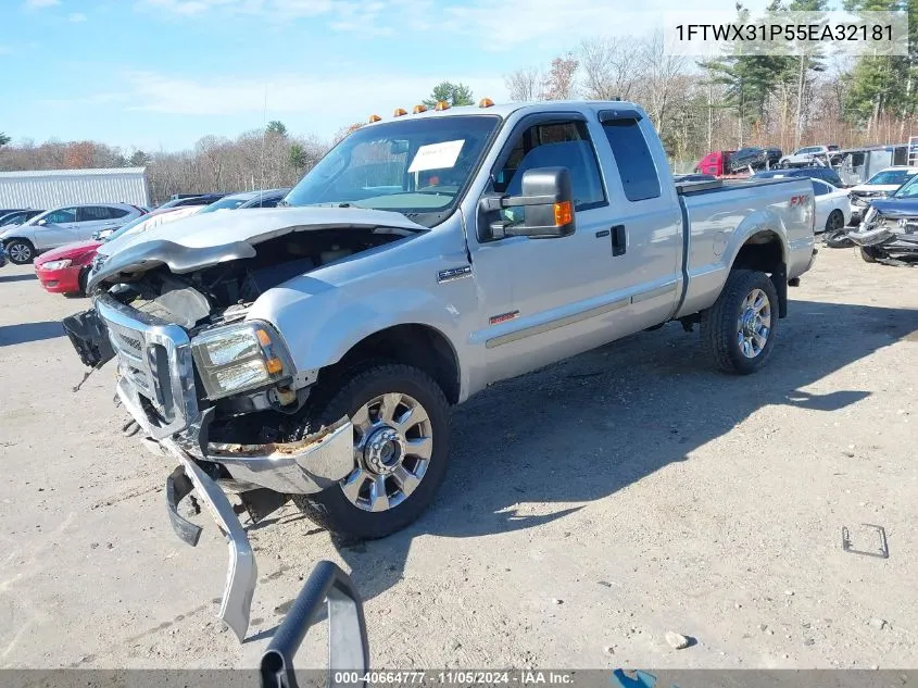 2005 Ford F-350 Lariat/Xl/Xlt VIN: 1FTWX31P55EA32181 Lot: 40664777