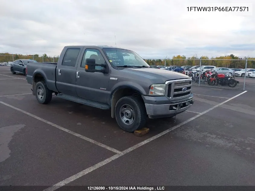 2006 Ford F350 Srw Super Duty VIN: 1FTWW31P66EA77571 Lot: 12126090