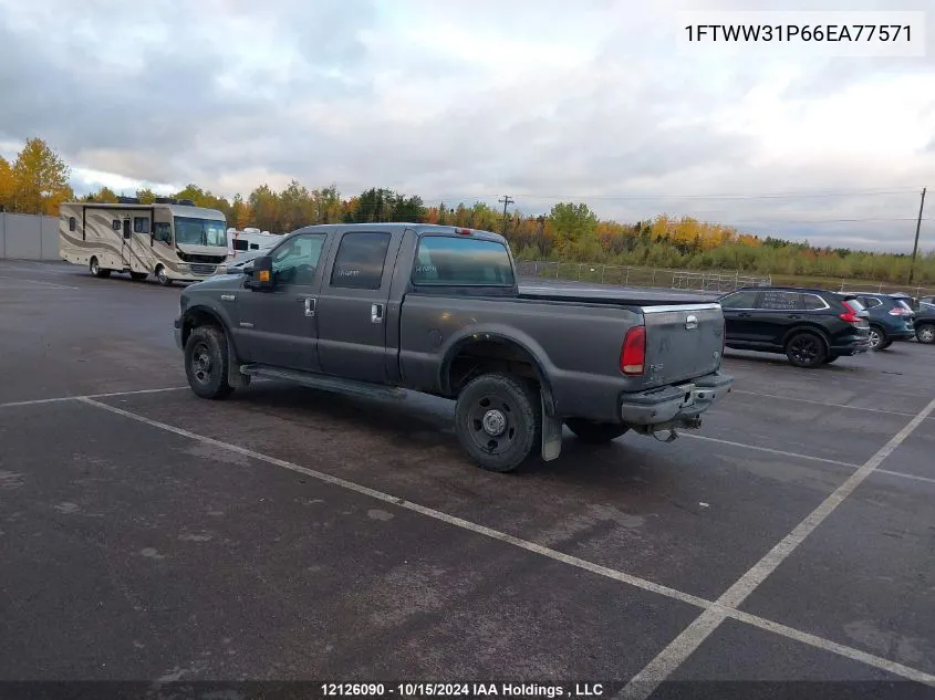 2006 Ford F350 Srw Super Duty VIN: 1FTWW31P66EA77571 Lot: 12126090