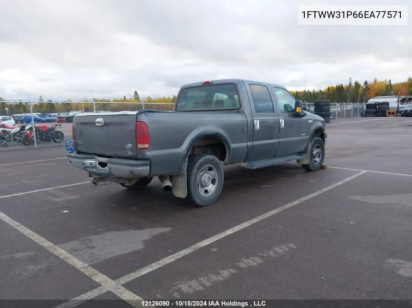 2006 Ford F350 Srw Super Duty VIN: 1FTWW31P66EA77571 Lot: 12126090