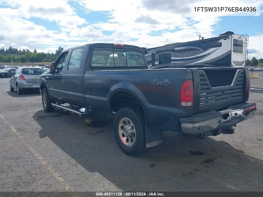 2006 Ford F-350 King Ranch/Lariat/Xl/Xlt VIN: 1FTSW31P76EB44936 Lot: 40311129