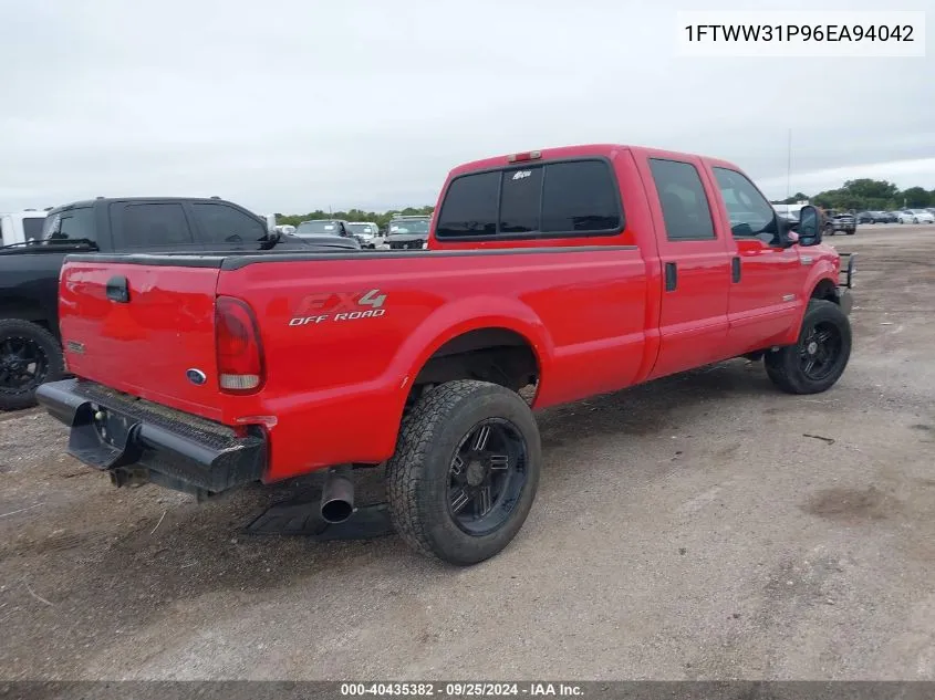 2006 Ford F-350 King Ranch/Lariat/Xl/Xlt VIN: 1FTWW31P96EA94042 Lot: 40435382