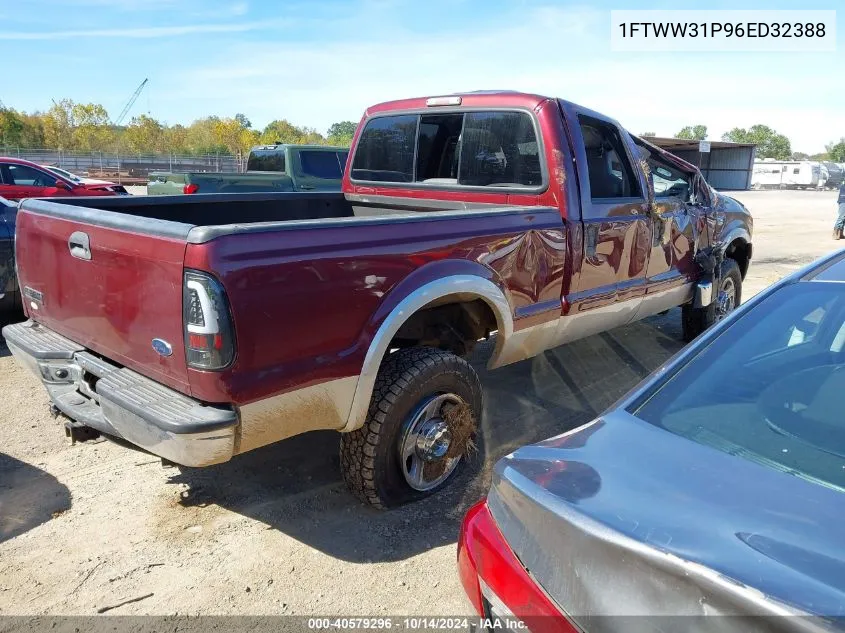 2006 Ford F-350 Lariat/Xl/Xlt VIN: 1FTWW31P96ED32388 Lot: 40579296