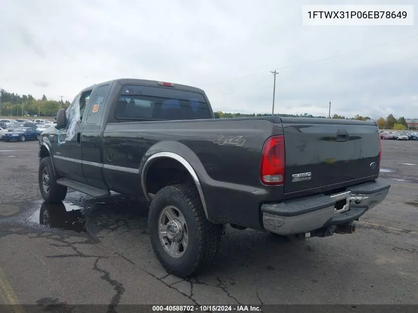 2006 Ford F-350 Lariat/Xl/Xlt VIN: 1FTWX31P06EB78649 Lot: 40588702