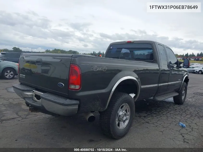 2006 Ford F-350 Lariat/Xl/Xlt VIN: 1FTWX31P06EB78649 Lot: 40588702