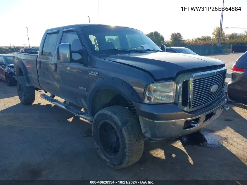 2006 Ford F-350 Srw Super Duty VIN: 1FTWW31P26EB64884 Lot: 40628994