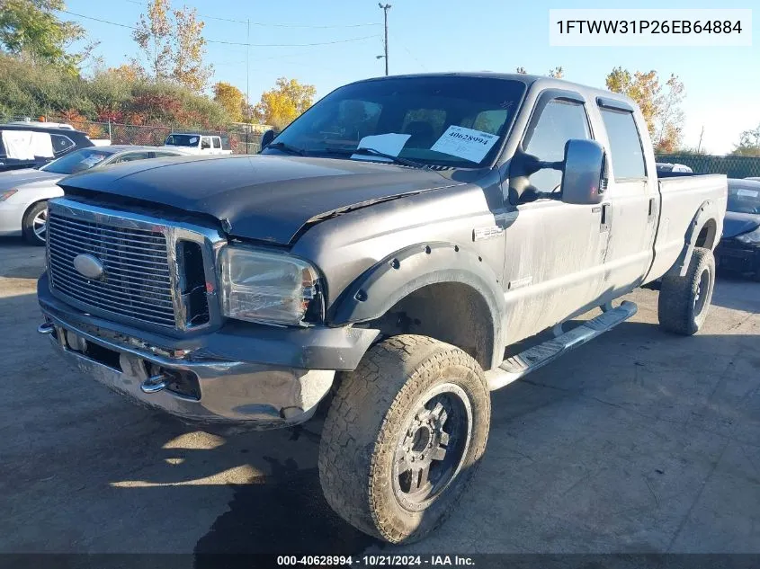 2006 Ford F-350 Srw Super Duty VIN: 1FTWW31P26EB64884 Lot: 40628994