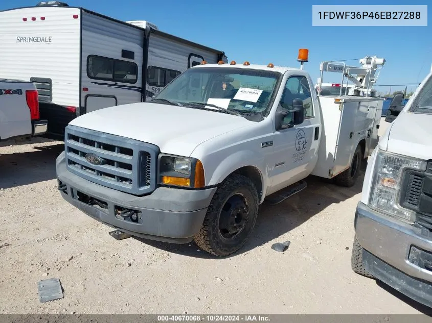 2006 Ford F-350 Chassis Xl/Xlt VIN: 1FDWF36P46EB27288 Lot: 40670068