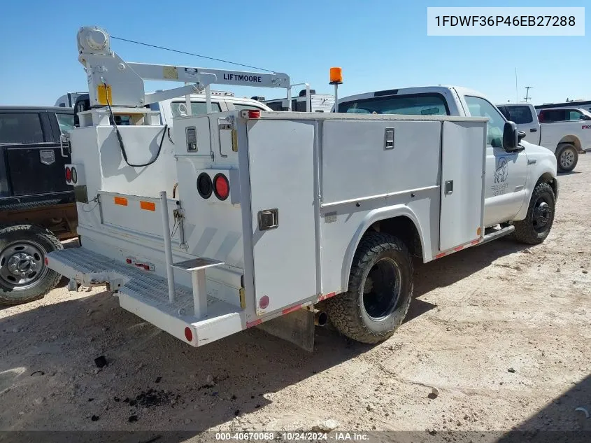 2006 Ford F-350 Chassis Xl/Xlt VIN: 1FDWF36P46EB27288 Lot: 40670068