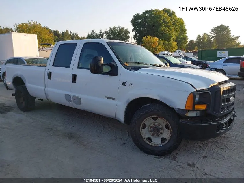 2007 Ford F350 VIN: 1FTWW30P67EB48626 Lot: 12104581