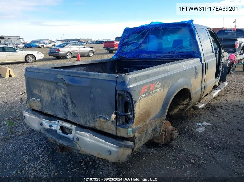 2007 Ford Super Duty F-350 Srw VIN: 1FTWW31P17EA39201 Lot: 12107925