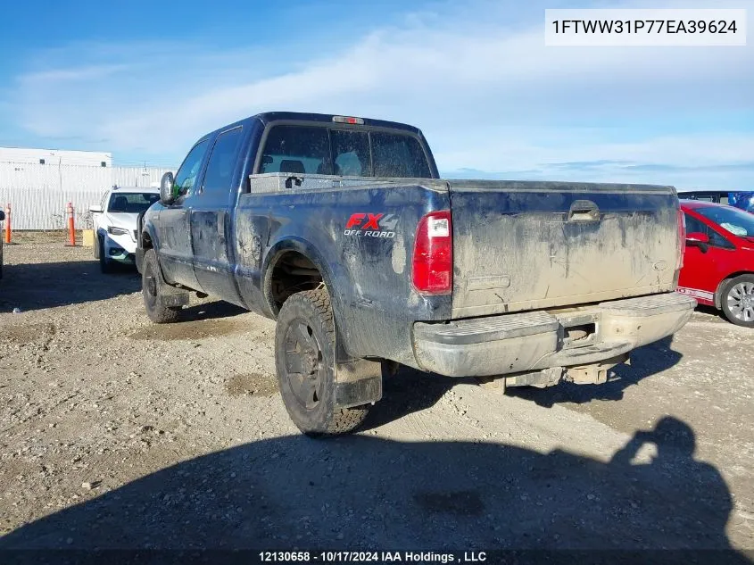 2007 Ford Super Duty F-350 Srw VIN: 1FTWW31P77EA39624 Lot: 12130658