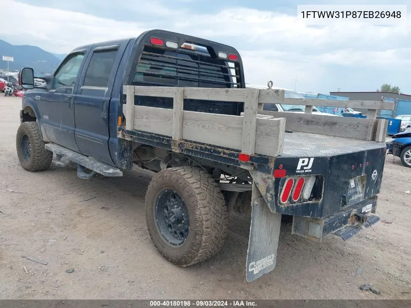 1FTWW31P87EB26948 2007 Ford F-350 Lariat/Xl/Xlt